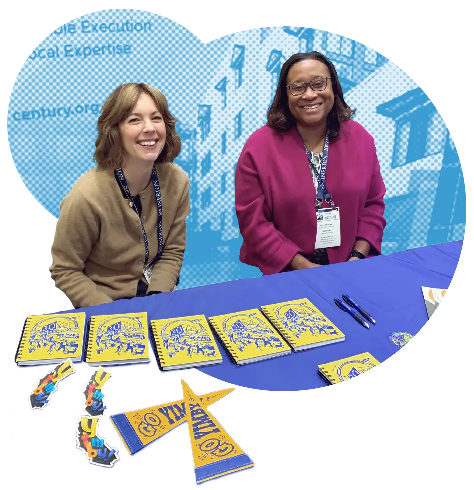 All smiles at a Century trade show booth.