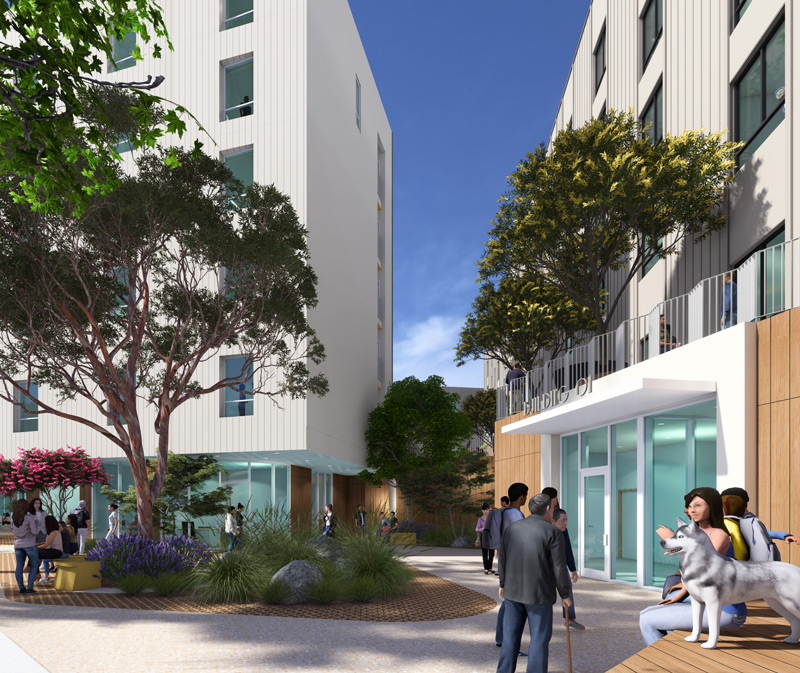 Century+Restorative Care Village grounds rendering.